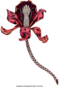 55162: Diamond, Ruby, Enamel, Gold,  Silver-Topped Gold