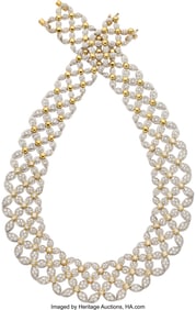 55324: Asprey Diamond, Gold Necklace  Stones: Full-cut