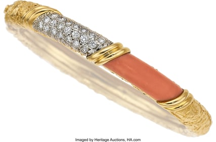 55450&colon; Van Cleef & Arpels Diamond&comma; Coral&comma; Platinum&comma;  Go