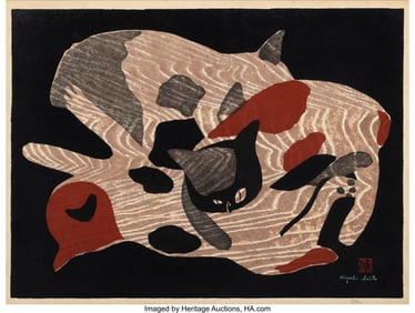 41063&colon; Saito Kiyoshi &lpar;1907-1997&rpar; Three Cats&comma; 1953&sol;1954 