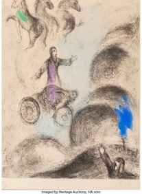 41048&colon; Marc Chagall &lpar;1887-1985&rpar; Elie en leve au ciel&comma; f