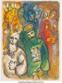 41051&colon; Marc Chagall &lpar;1887-1985&rpar; Moses and Aaron with th
