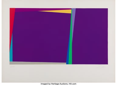 41067&colon; Larry Zox &lpar;1936-2006&rpar; Untitled&comma; 1971 Linocut in 