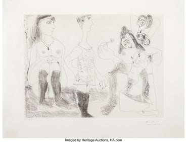 41056&colon; Pablo Picasso &lpar;1881-1973&rpar; Degas songeant&comma; filles
