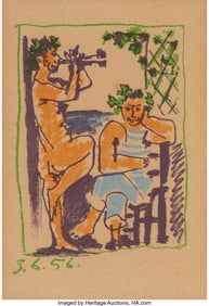 41059&colon; Pablo Picasso &lpar;1881-1973&rpar; Faune et Marin&comma; 1956 L