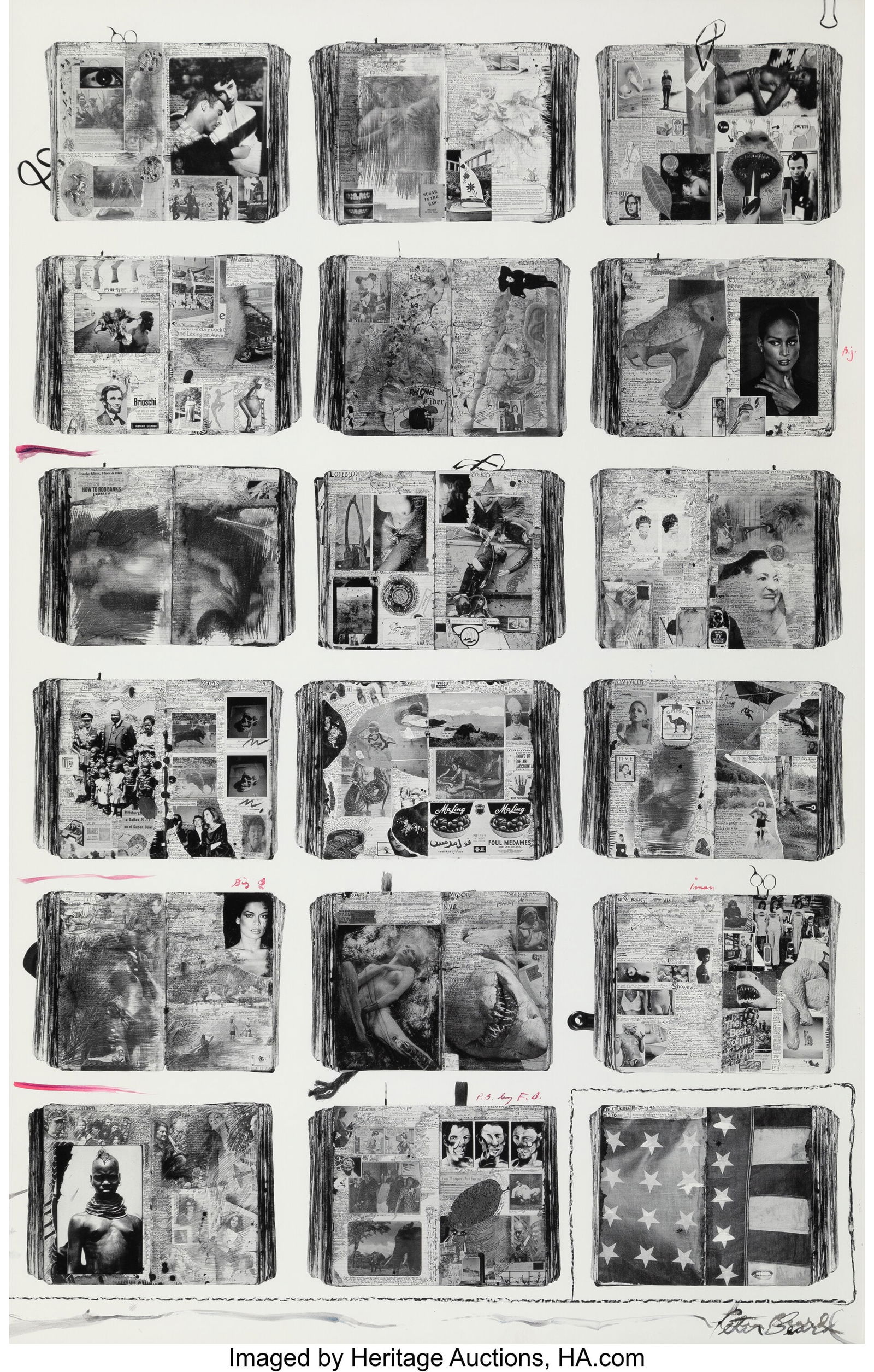 Peter Beard (American, 1938-2020) Bicentennial D: Peter Beard (American, 1938-2020) Bicentennial Diary, 1976 Halftone print, printed 1988 31-3/4 x 21-1/2 inches (80.6 x 54.6 cm) (image&
