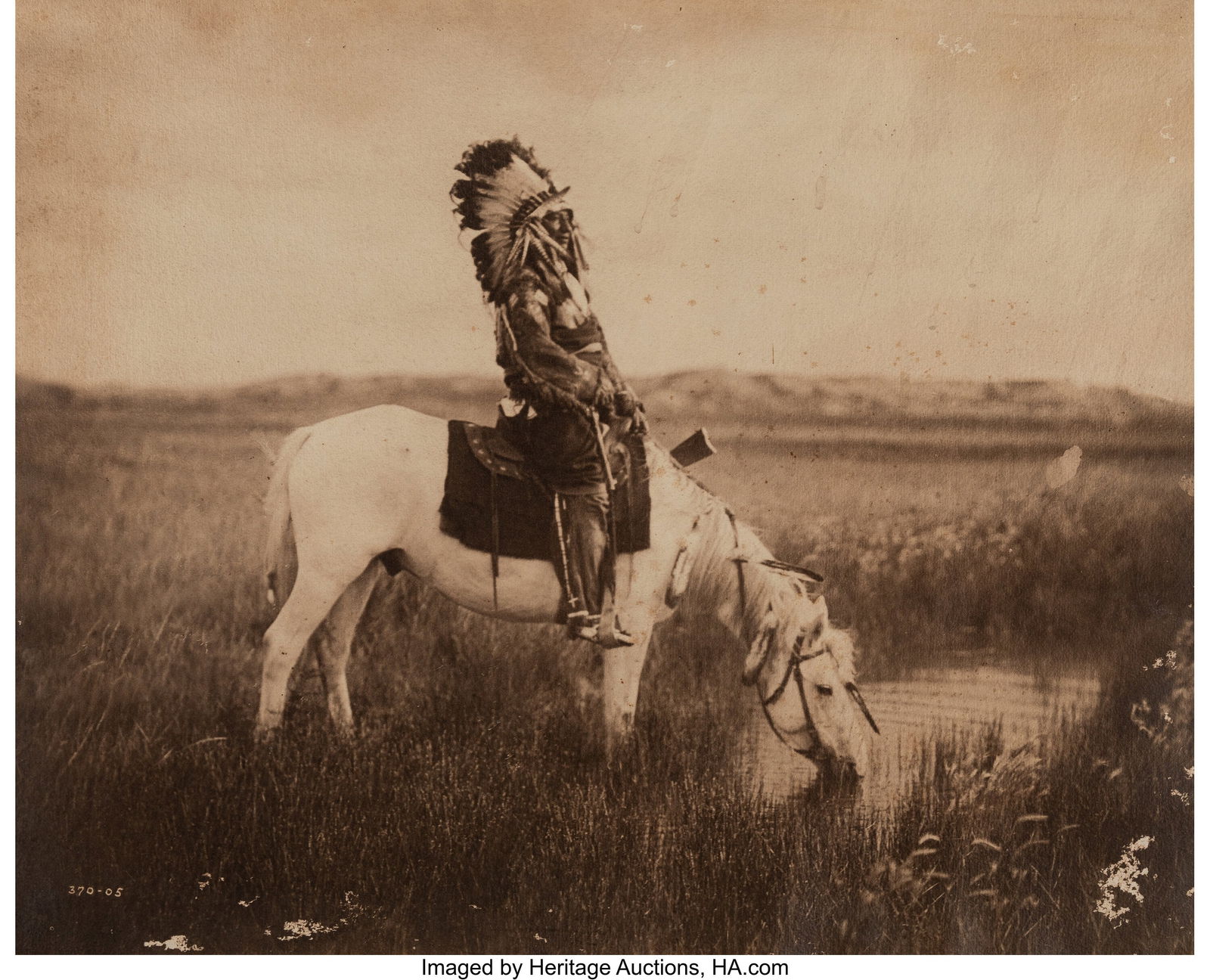 Edward Sheriff Curtis (American, 1868-1952) An O: Edward Sheriff Curtis (American, 1868-1952) An Oasis in the Badlands, 1905 Platinum print 16-3/4 x 20-1/2 inches (42.5 x 52.1 cm) (image/