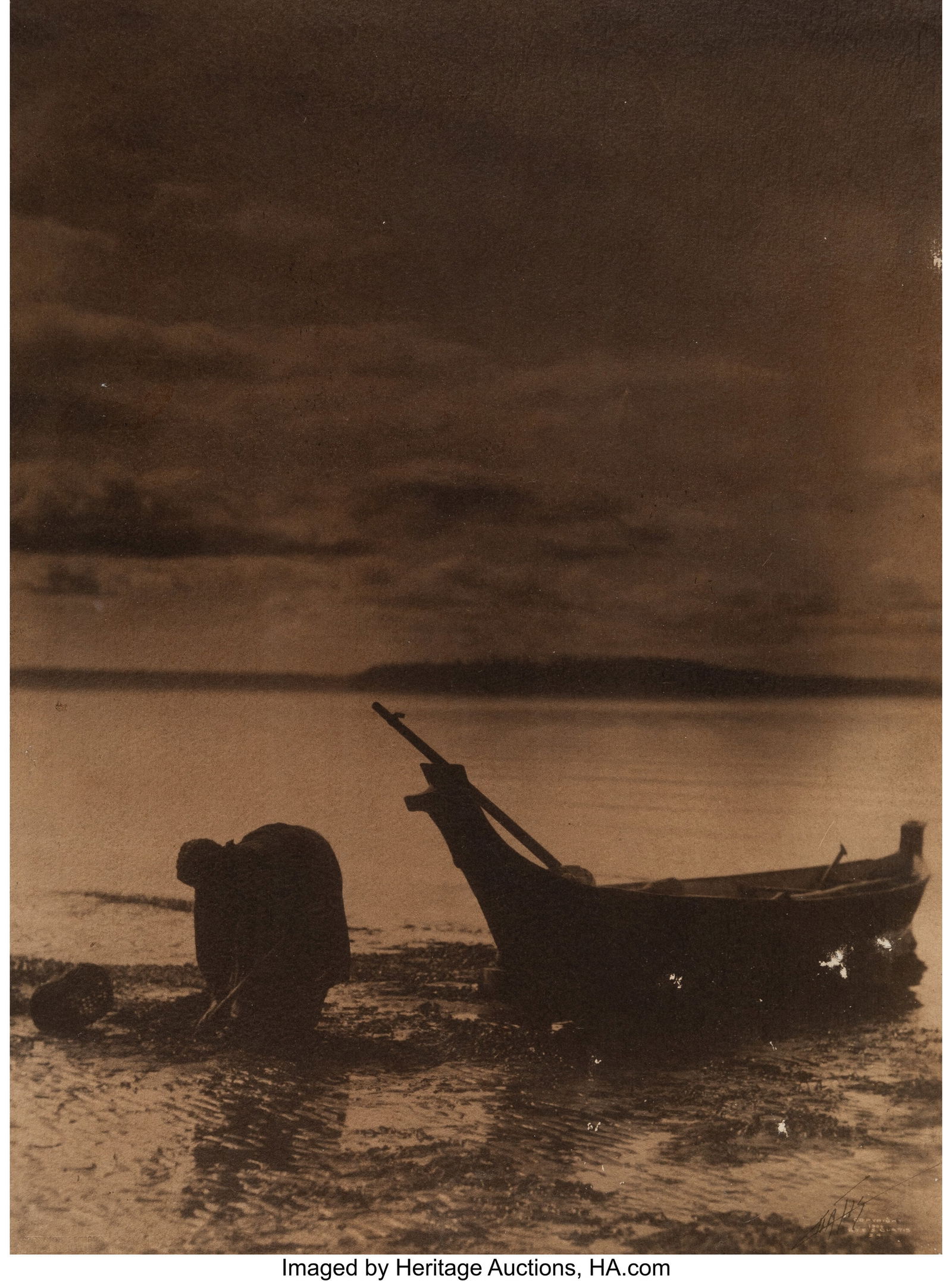 Edward Sheriff Curtis (American, 1868-1952) The: Edward Sheriff Curtis (American, 1868-1952) The Mussel Gatherer, 1900 Platinum print 11-1/2 x 16 inches (29.2 x 40.6 cm) (image/sheet) S