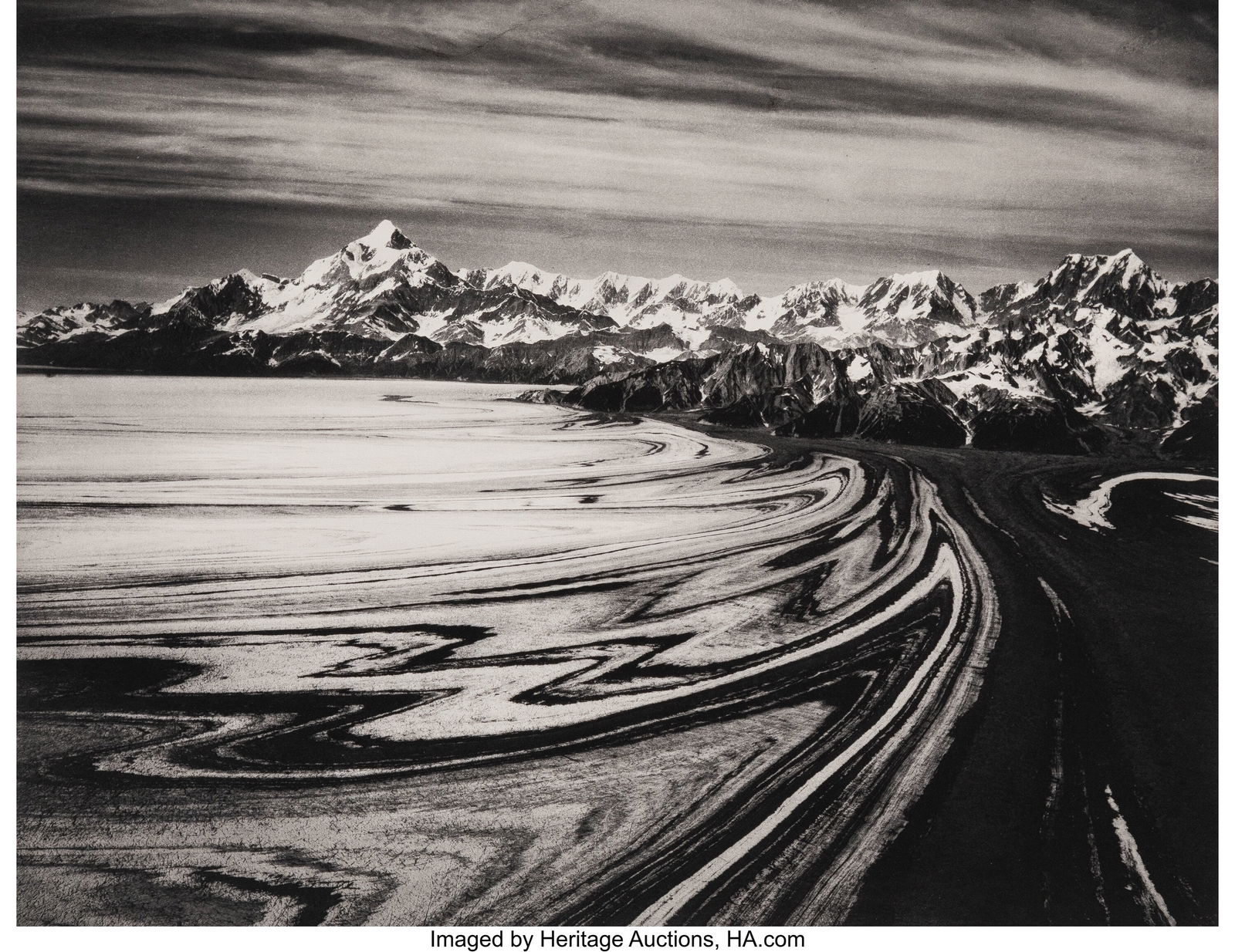Bradford Washburn (American, 1910-2007) Mount Sa: Bradford Washburn (American, 1910-2007) Mount Saint Elias from Northwest over Malaspina Glacier, 1938 Photogravure, printed later by John Goodman 10 x 13 inches (25&pe