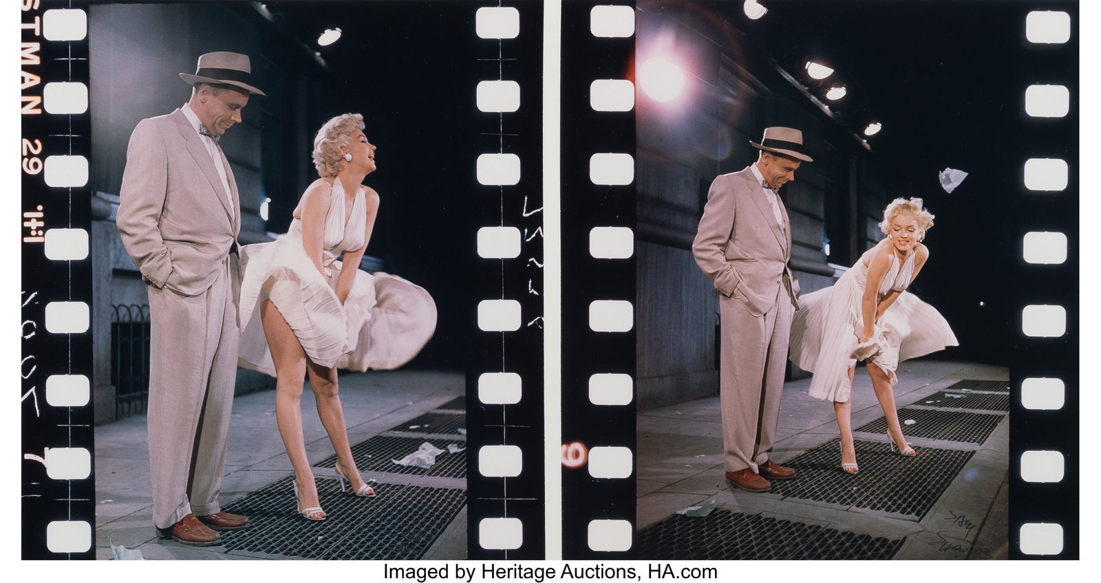 Sam Shaw (American, 1912-1999) Marilyn Monroe an: Sam Shaw (American, 1912-1999) Marilyn Monroe and Tom Ewell on the set of "The Seven Year Itch" Diptych, 1954 Dye coupler print, printed 1993 12-3/8 x 11-1/2 inches