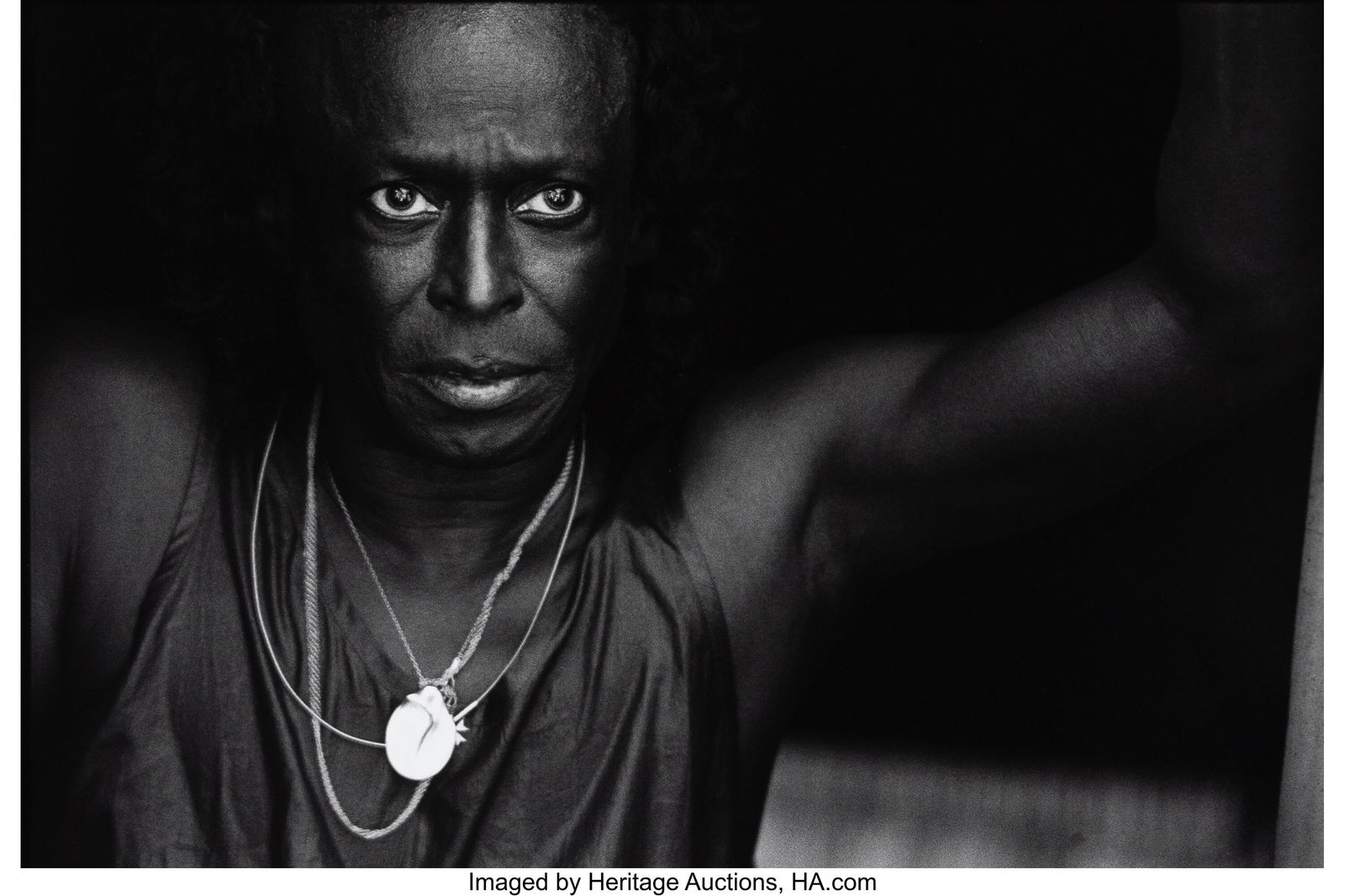 Herb Snitzer (American, 1932-2022) Miles Davis (: Herb Snitzer (American, 1932-2022) Miles Davis (from Newport Jazz Festival), 1990 Gelatin silver print 27-1/2 x 39 inches (69.8 x 99.1 cm) &