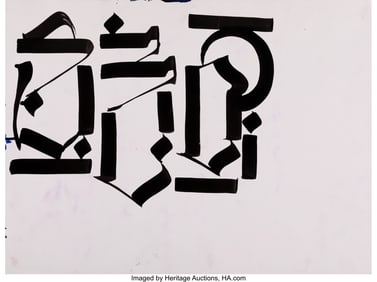 44023&colon; RETNA &lpar;b&period; 1979&rpar; Untitled Watercolor and ink on w