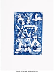 44012&colon; RETNA &lpar;b&period; 1979&rpar; Untitled Screenprint in colors o