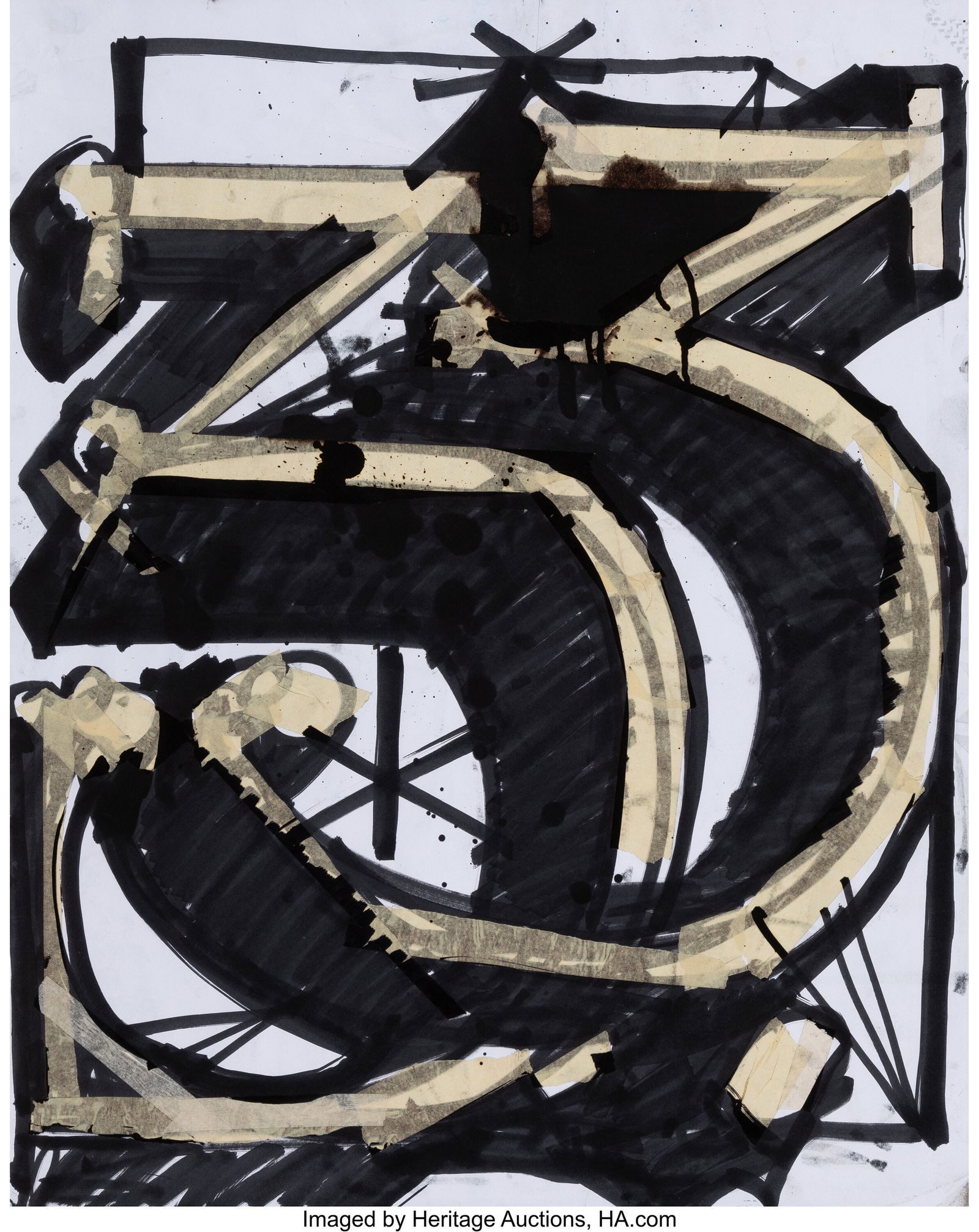 RETNA (b. 1979) Untitled Marker and mixed media (1 of 2)