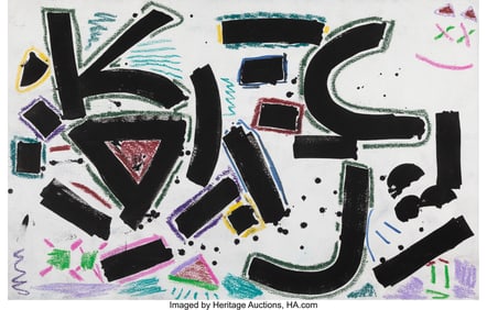 44016&colon; RETNA &lpar;b&period; 1979&rpar; Untitled Acrylic and pastel on w