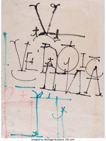 44028&colon; RETNA &lpar;b&period; 1979&rpar; Untitled Sketch Marker on Japon 