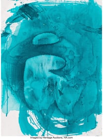 44029&colon; RETNA &lpar;b&period; 1979&rpar; Untitled Sketch Watercolor on wo