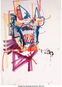 44032&colon; RETNA &lpar;b&period; 1979&rpar; Untitled Sketch Watercolor and m