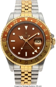 12052&colon; Rolex&comma; 18k Yellow Gold and Stainless Steel GMT-M