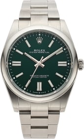 12035&colon; Rolex Oyster Perpetual Green Reference 124300 St