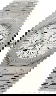 Audemars Piguet Royal Oak 39 Dual Time Silver Re: Audemars Piguet Royal Oak 39 Dual Time Silver Reference 26120ST.OO.1220ST.01 Stainless Steel Wristwatch with Box Case: 39mm, Stainless steel Dial: Silvered "Tapi