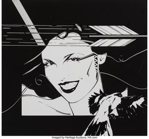 71049: Patrick Nagel (American, 1945-1984) Woman with A