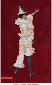 71147: Archie Gunn (British, 1863-1930) Pierrot Gouache