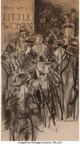 71289: Wallace Morgan (American, 1873-1948) Crowd Leavi