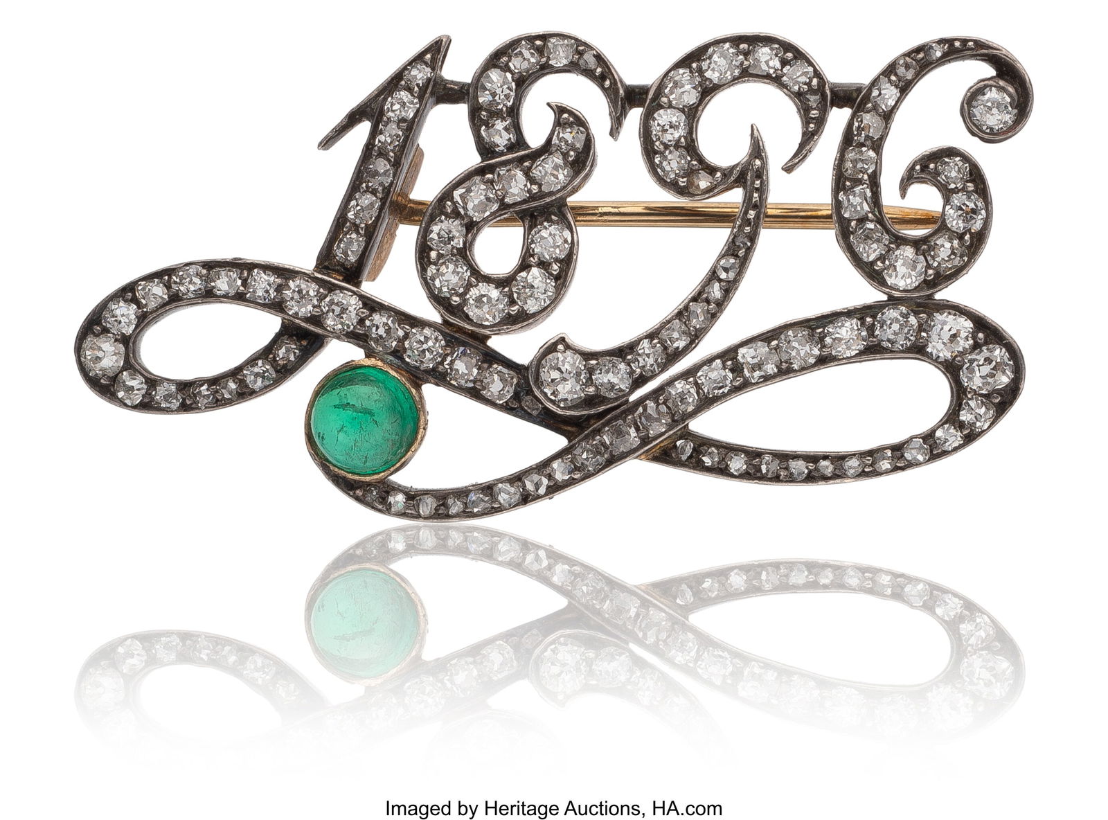 A Russian Emerald and Diamond-Set Gold and Silve (1 of 2)