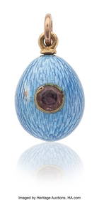 84064: A Russian Blue Guilloché Enameled Gold Miniatur (1 of 3)