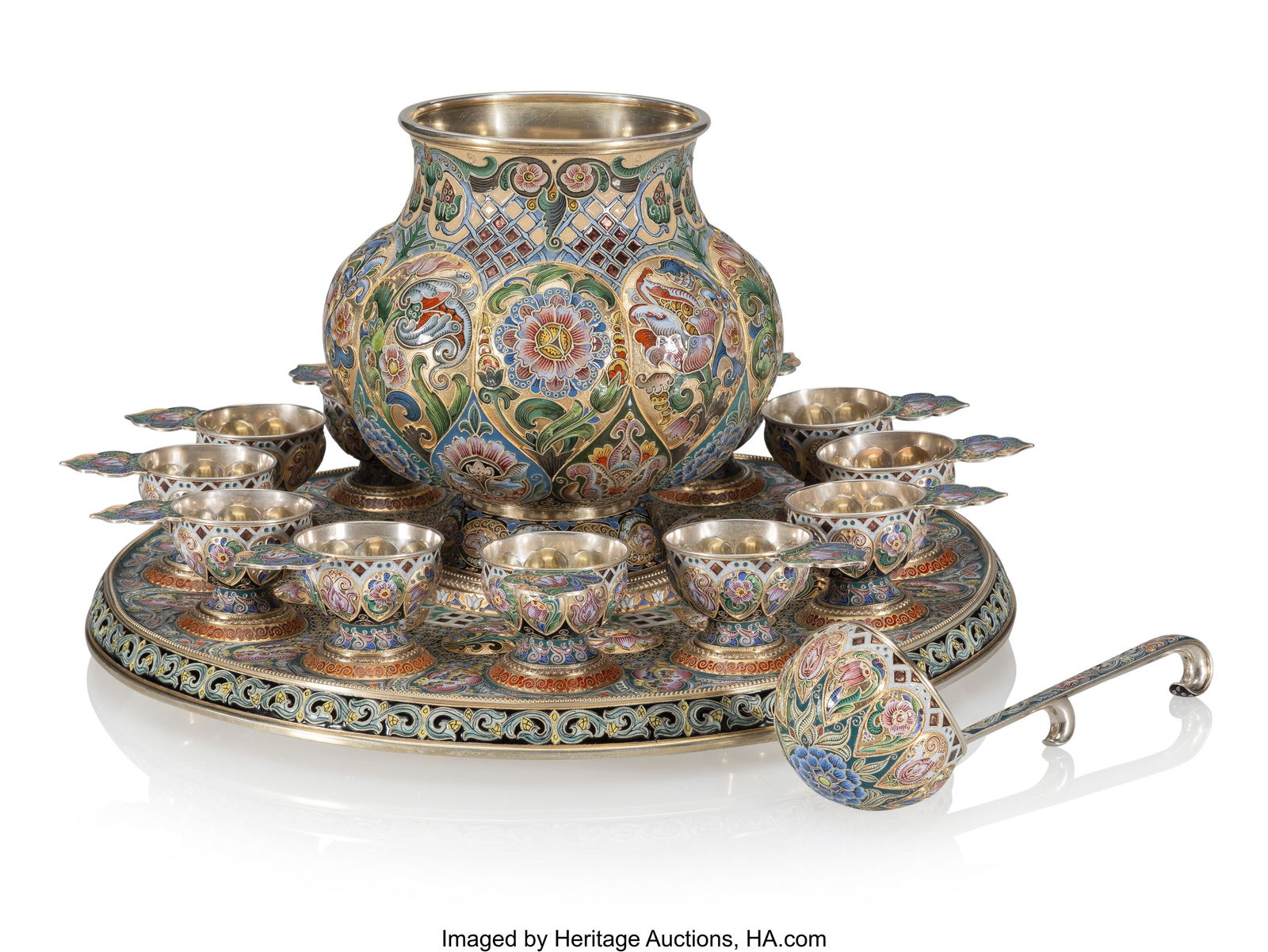 84068&colon; An Important Fabergé Shaded Cloisonné Enameled