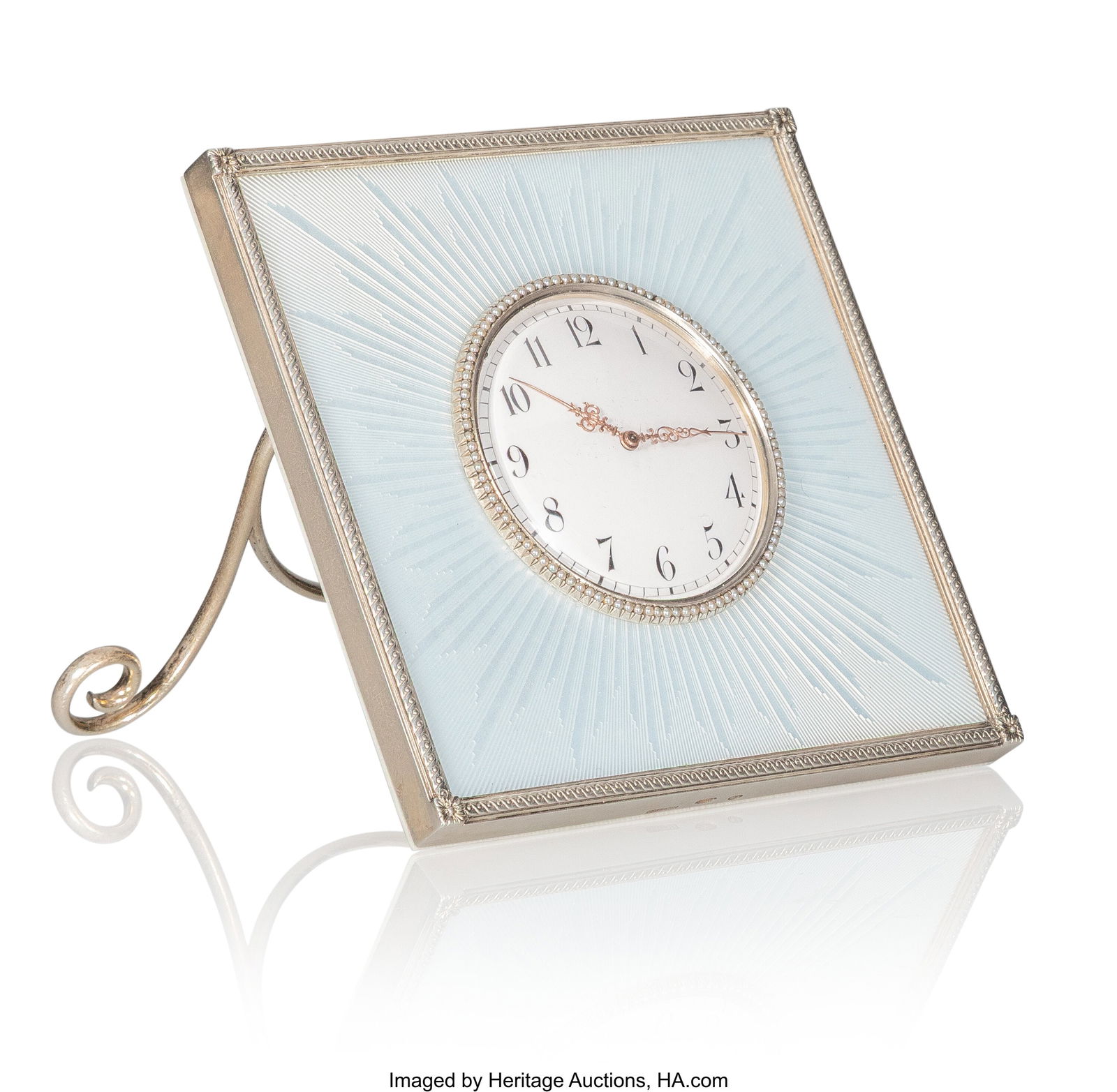 A Fabergé Oyster White Guilloché Enameled Gilt (1 of 9)