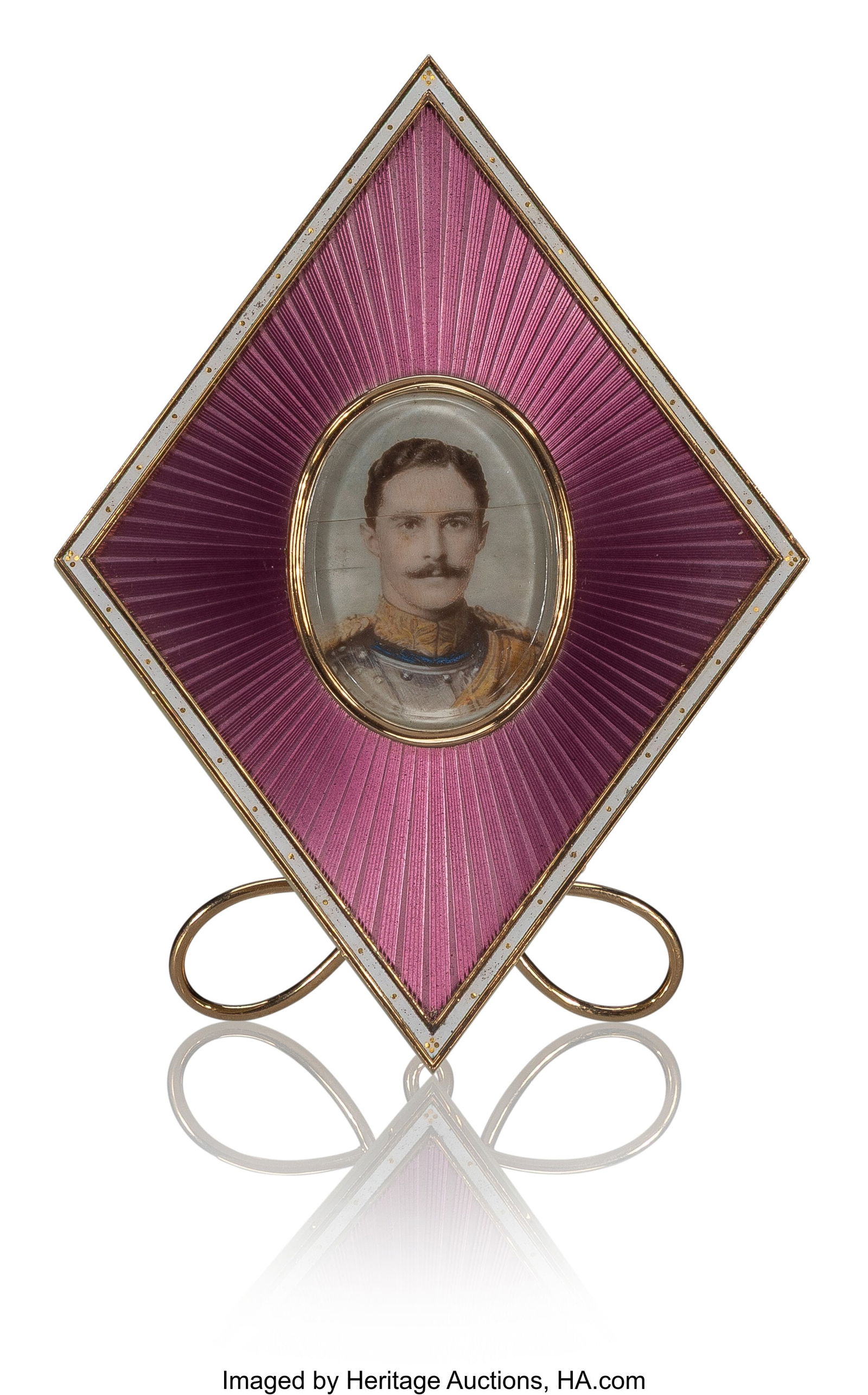 A Fabergé Violet Guilloché and White Opaque En (1 of 8)