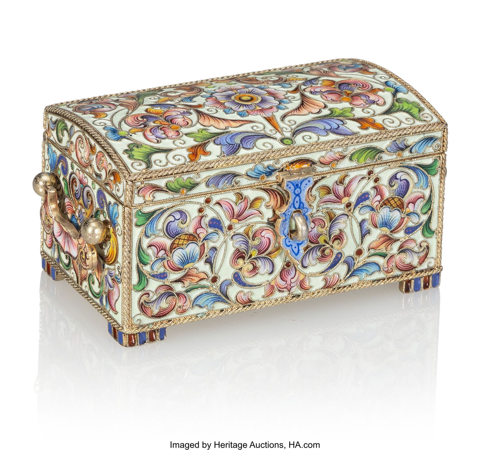 A Russian Shaded Cloisonné Enameled Gilt Silver (1 of 6)