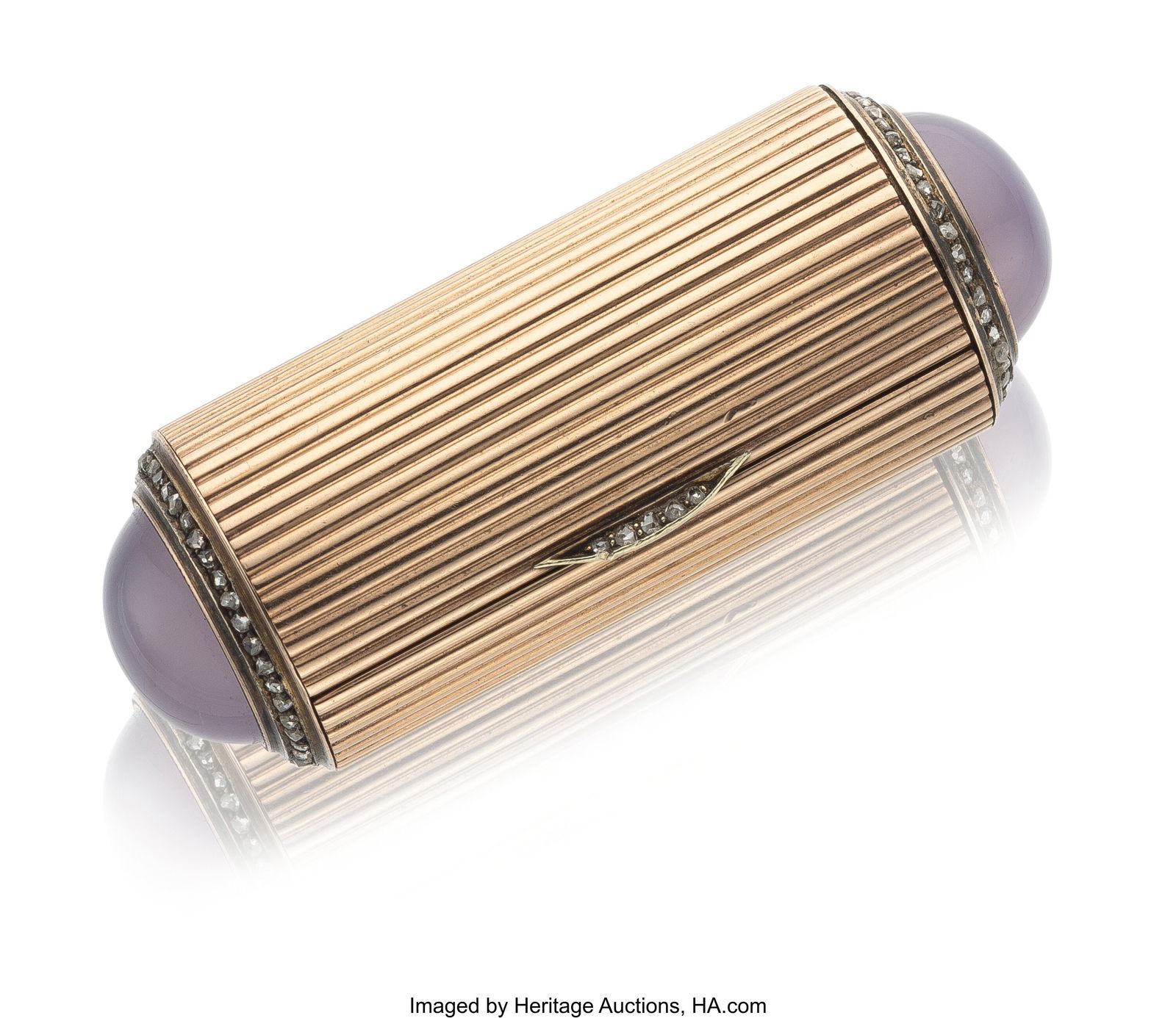 A Fabergé Chalcedony and Diamond-Mounted Gold P (1 of 4)