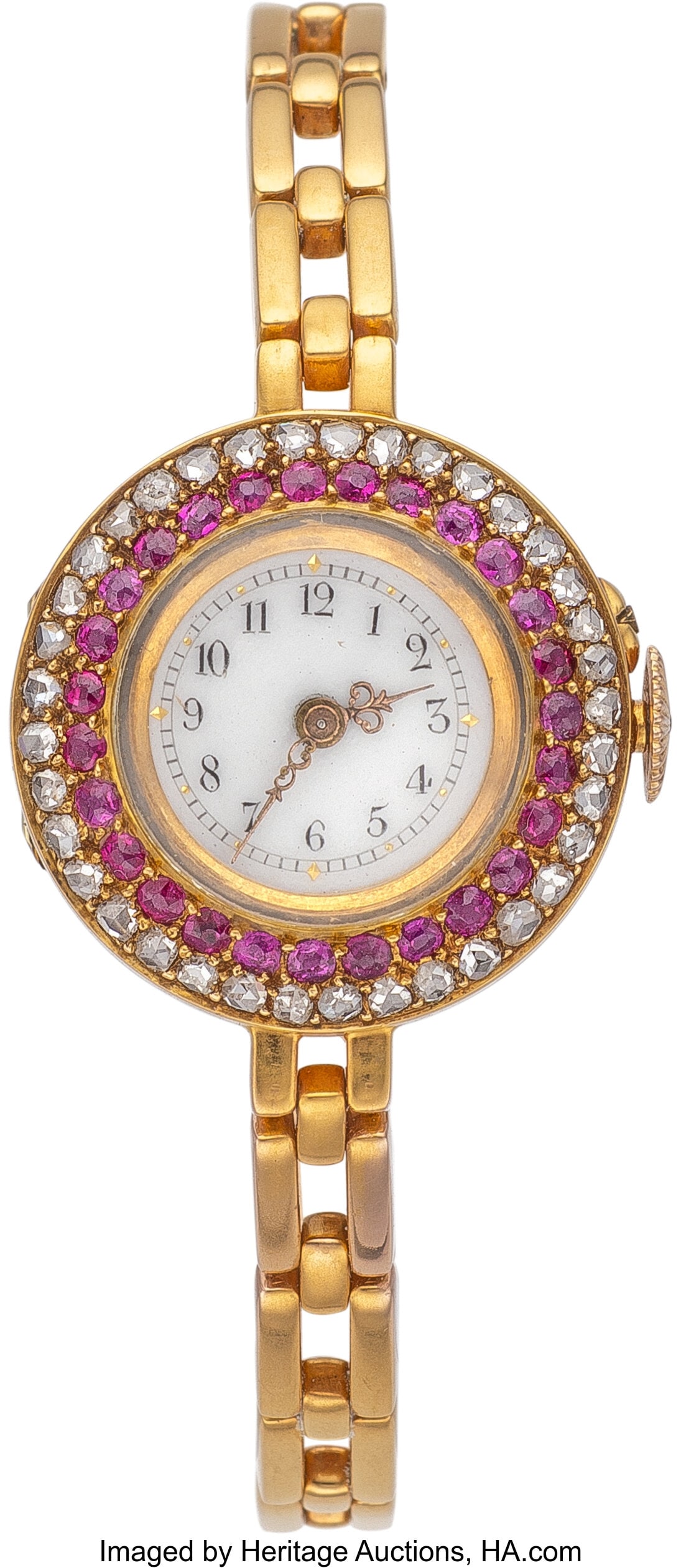 A Fabergé Diamond and Ruby-Set Gold Ladies' Wri (1 of 5)