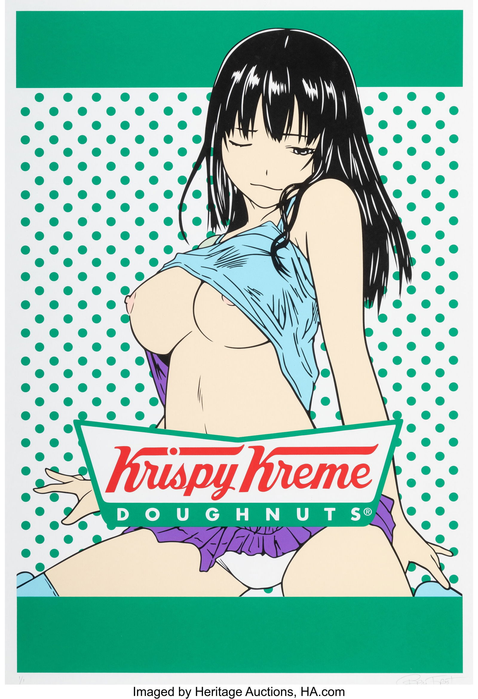 Ben Frost (b. 1975) Krispy (Green/Purple), 2015: Ben Frost (b. 1975) Krispy (Green/Purple), 2015 Screenprint in colors on Mohawk paper 35 x 24 inches (88.9 x 61.0 cm) (sheet) Sig