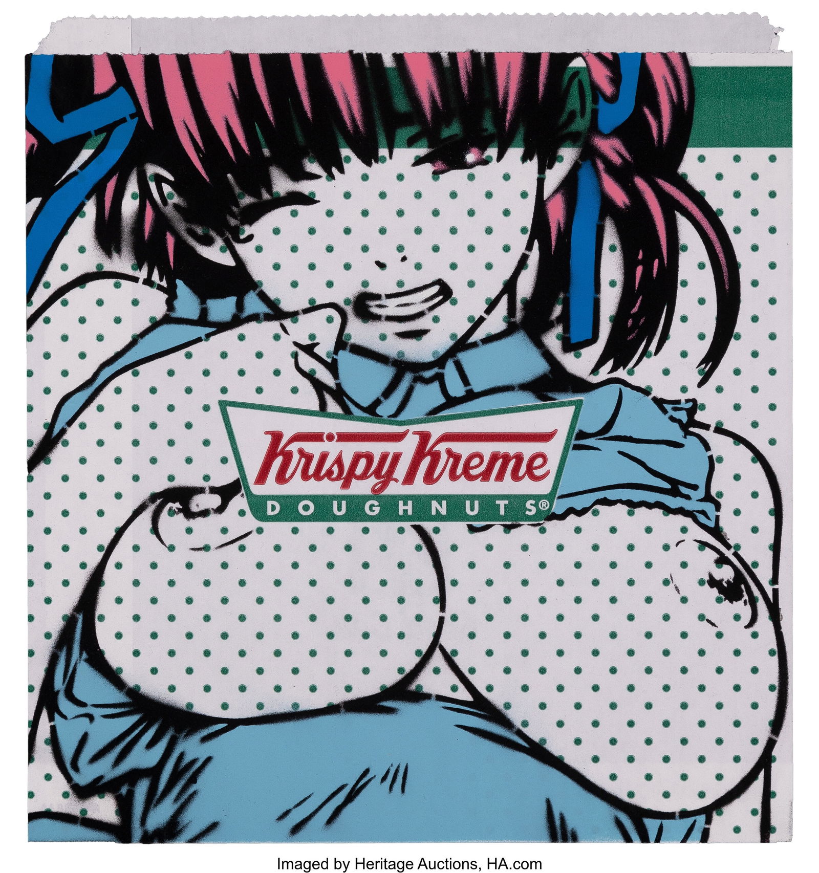 Ben Frost (b. 1975) Krispy Kreme, 2018 Spray pai: Ben Frost (b. 1975) Krispy Kreme, 2018 Spray paint on Krispy Kreme packaging 9 x 8 inches (22.9 x 20.3 cm) (package) Ed. 11/25 Signe