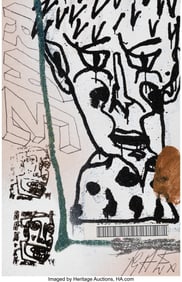 42261: RAE BK (20th Century) Untitled Mixed media on ca