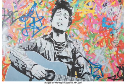 42024: Mr. Brainwash (b. 1966) Bob Dylan Screenprint in