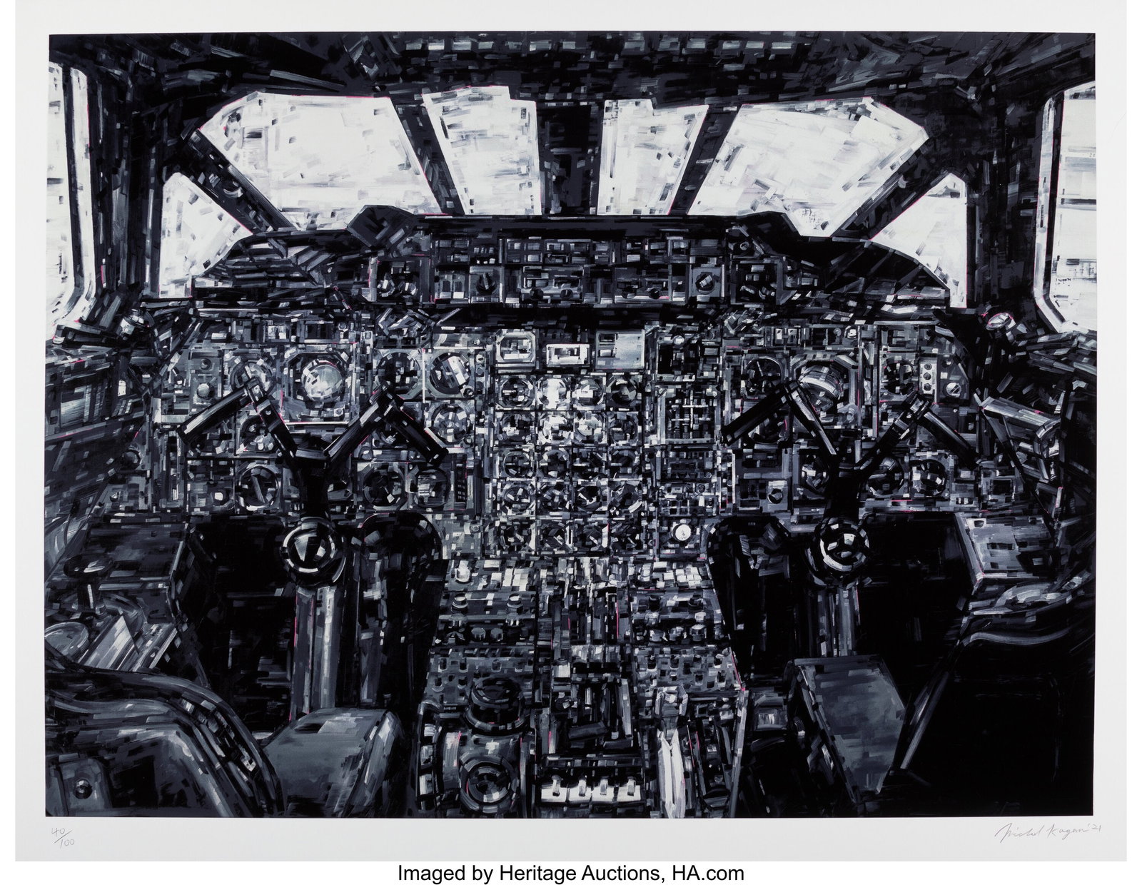 Michael Kagan (b. 1980) Concorde, 2021 Screenpri: Michael Kagan (b. 1980) Concorde, 2021 Screenprint in colors on Somerset Rad White Tub paper 28-3/4 x 37 inches (72.9 x 94.0 cm) (sheet) Ed