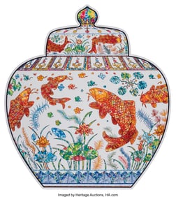 42229: Takashi Murakami (b. 1962) Lidded Jar with Desig