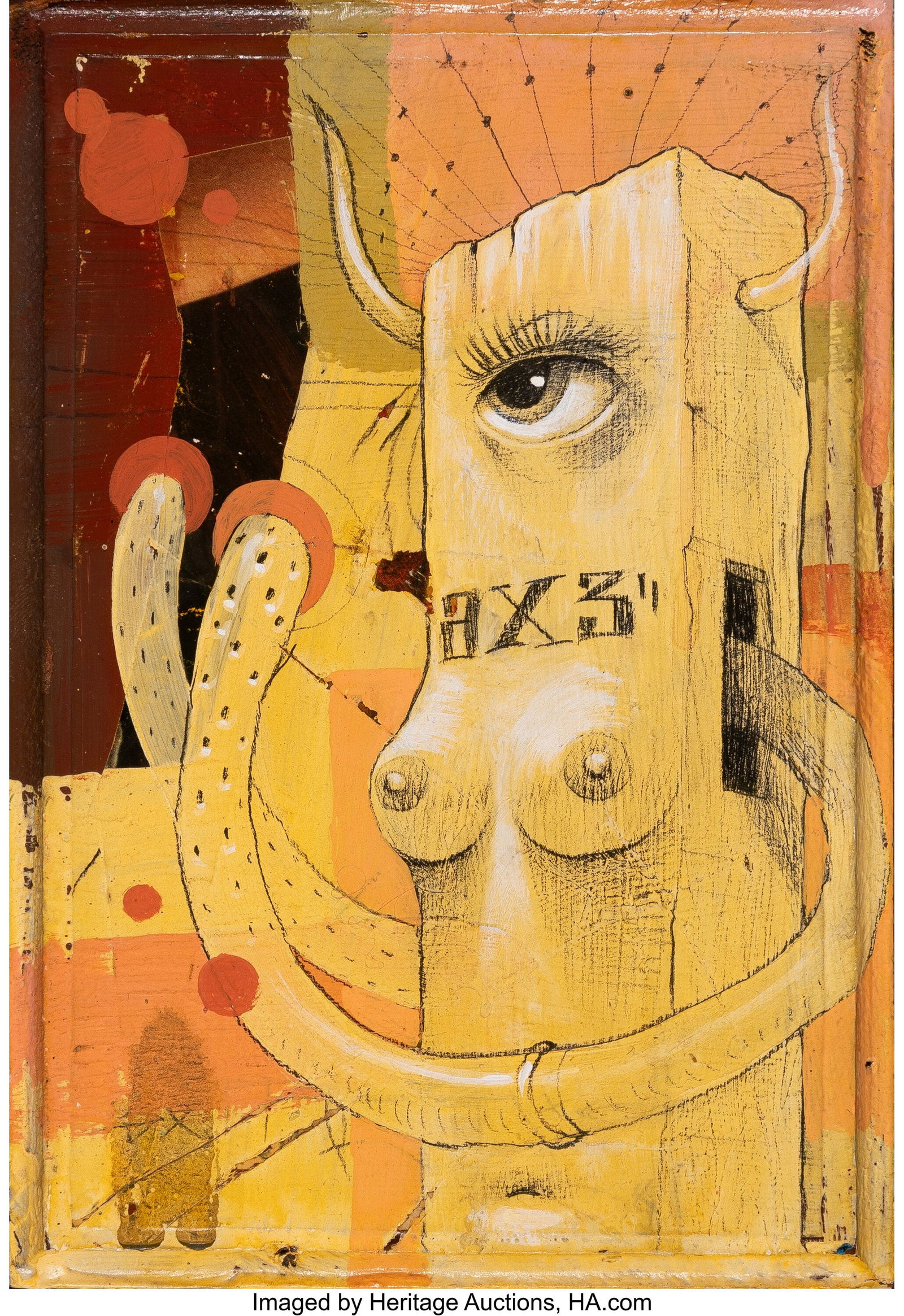 Jeff Soto (b. 1975) Born Magazine Cover 32, 2002: Jeff Soto (b. 1975) Born Magazine Cover 32, 2002 Acrylic and mixed media on panel 7-1/2 x 5 inches (19.1 x 12.7 cm) Signed, titled, and d