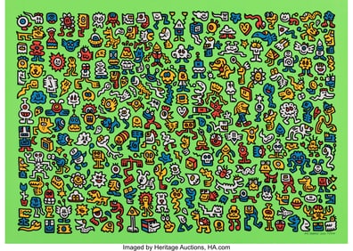 42069: Mr. Doodle (b. 1994) Alien Town, 2020 Screenprin