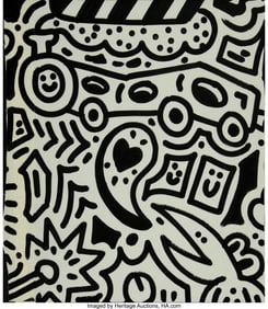 42072: Mr. Doodle (b. 1994) Untitled Ink on paper 19-1/