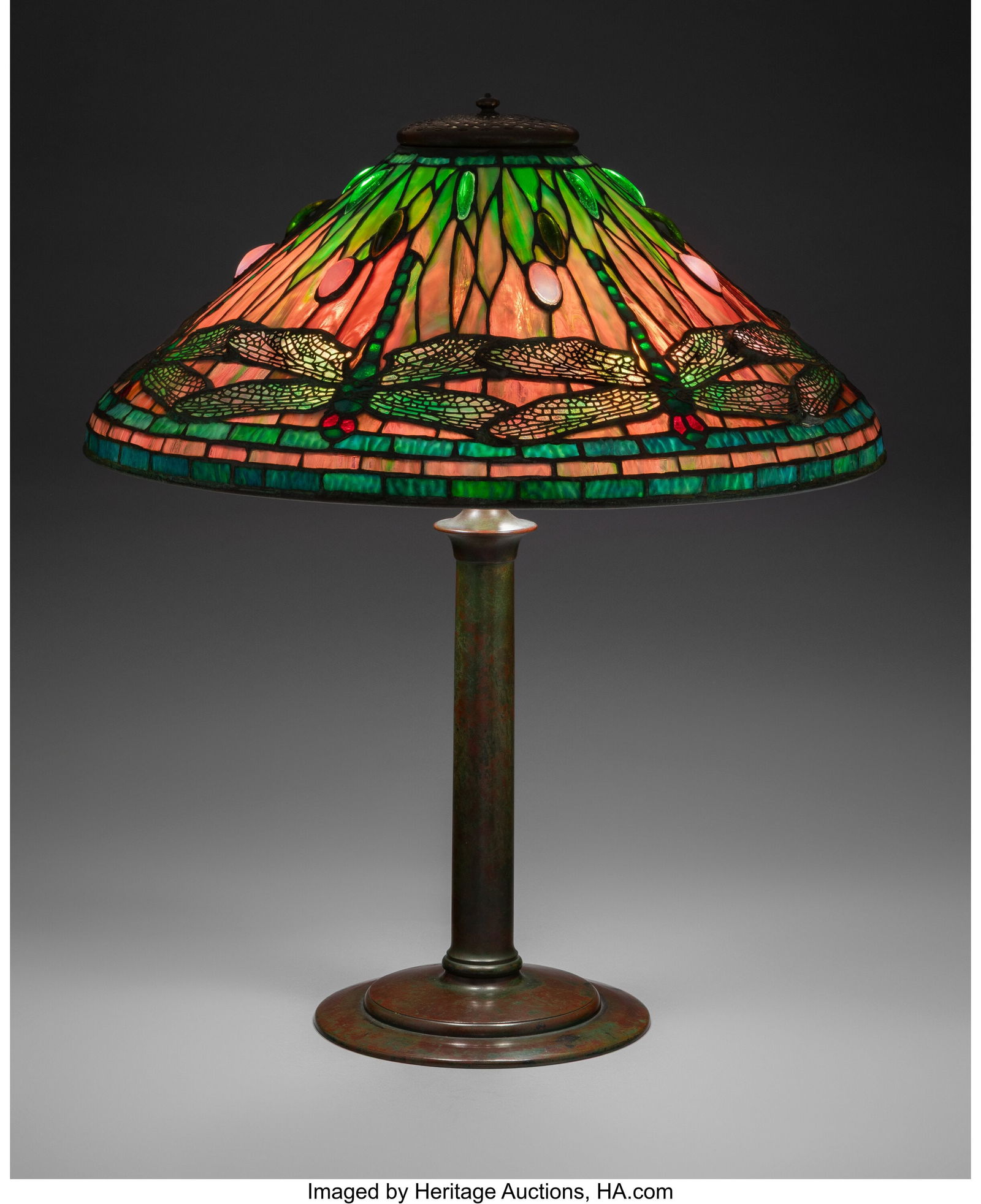 79001: Tiffany Studios Jeweled Dragonfly Table Lamp, ci