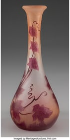 79194&colon; Legras & Cie Rubis Vase&comma; circa 1900 Acid-etched 