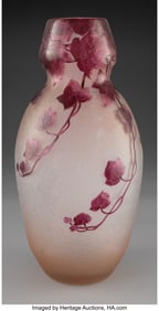 79195&colon; Legras & Cie Rubis Vase&comma; circa 1900 Acid-etched 