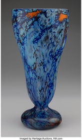 79199&colon; Schneider Glassworks  Marbrines Vase&comma; 1922-1926 