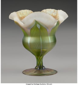 79008&colon; Tiffany Studios  Decorated Floriform Vase&comma; circa